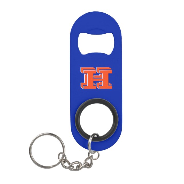 Porte-clé Décapsuleur Royal Blue and Orange Keychain Bottle Opener (Devant)