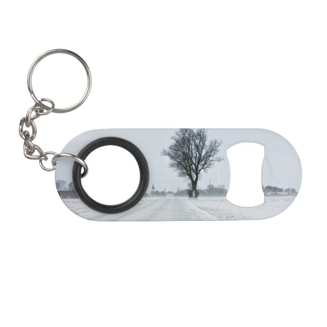 Porte-clé Décapsuleur Rural winter road (Devant (Horizontal))