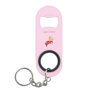 Porte-clé Décapsuleur Sagittaire rose, zodiaque, signe du zodiaque