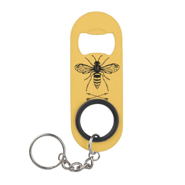 Porte-clé Décapsuleur Sauvez les abeilles (Devant)