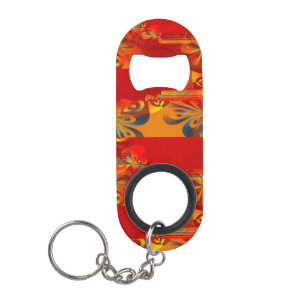 Porte-clé Décapsuleur Seamless Graphic Design - rouge orange I