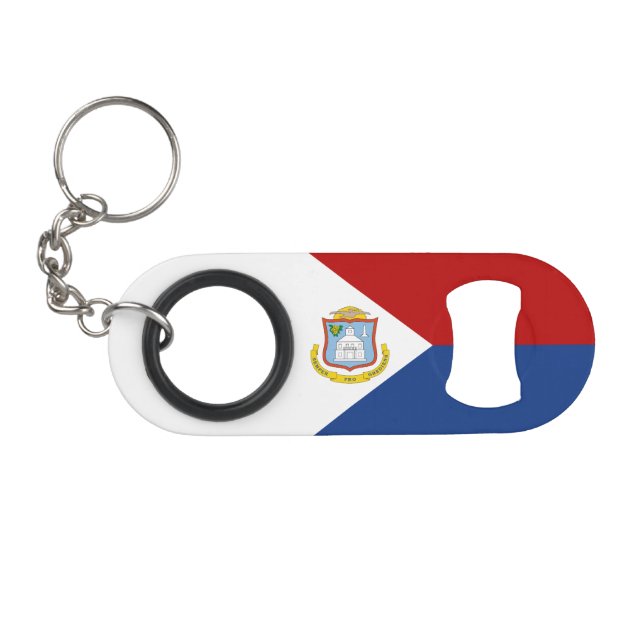 Porte-clé Décapsuleur Sint Maarten Flag (Devant (Horizontal))