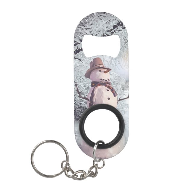 Porte-clé Décapsuleur Snowman (Devant)