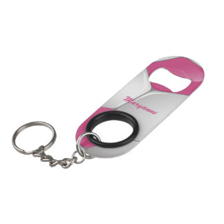 Porte-clé Décapsuleur Soccer Ball Pink and White