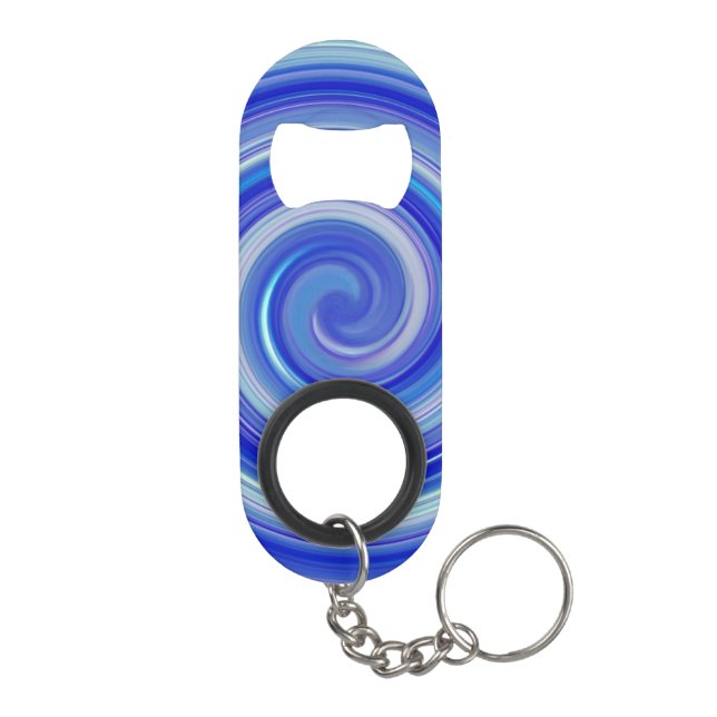 Porte-clé Décapsuleur spirale bleue et bleu clair (Dos)