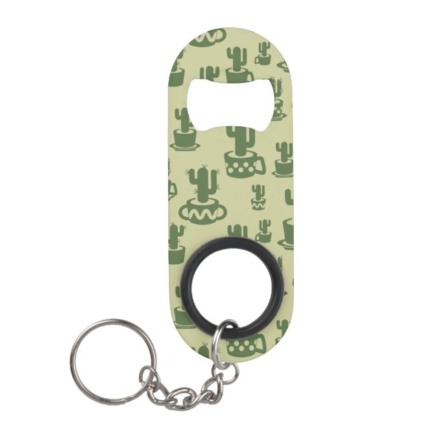 Porte-clé Décapsuleur Succulent cactus silhouette in cups and pots  (Devant)