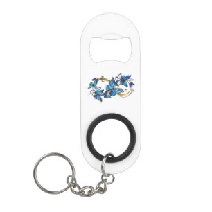 Porte-clé Décapsuleur Symbole infini de papillons Morpho bleus