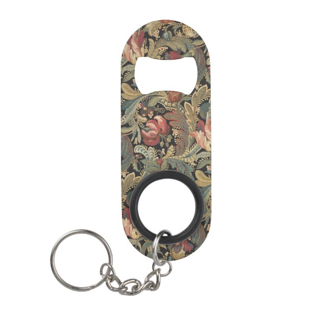 Porte-clé Décapsuleur Tapisserie florale riche Brocade Antique Classique (Devant)