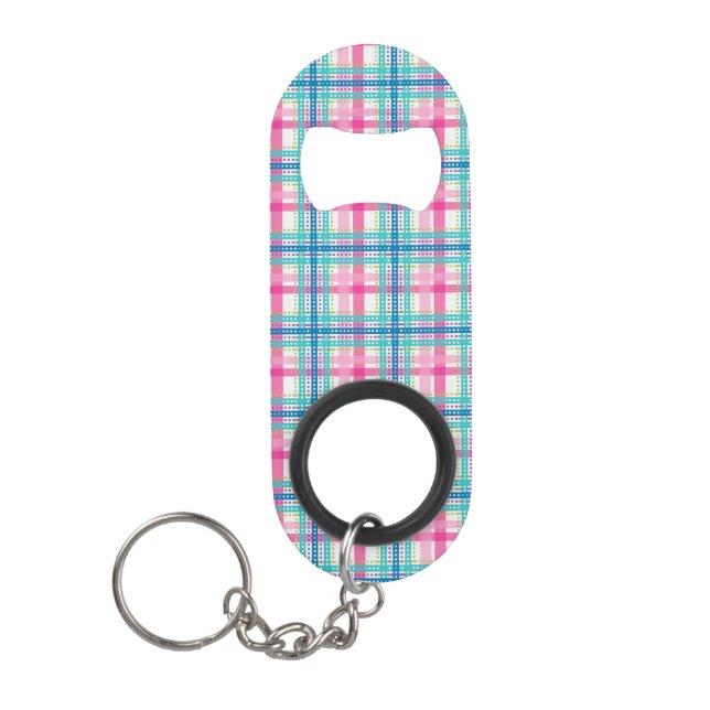 Porte-clé Décapsuleur Tartan, motif de plaid (Devant)