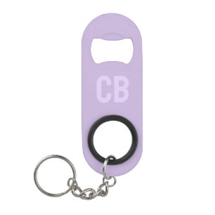 Porte-clé Décapsuleur Tendance Couleur Violet doux Monogramme Acier inox