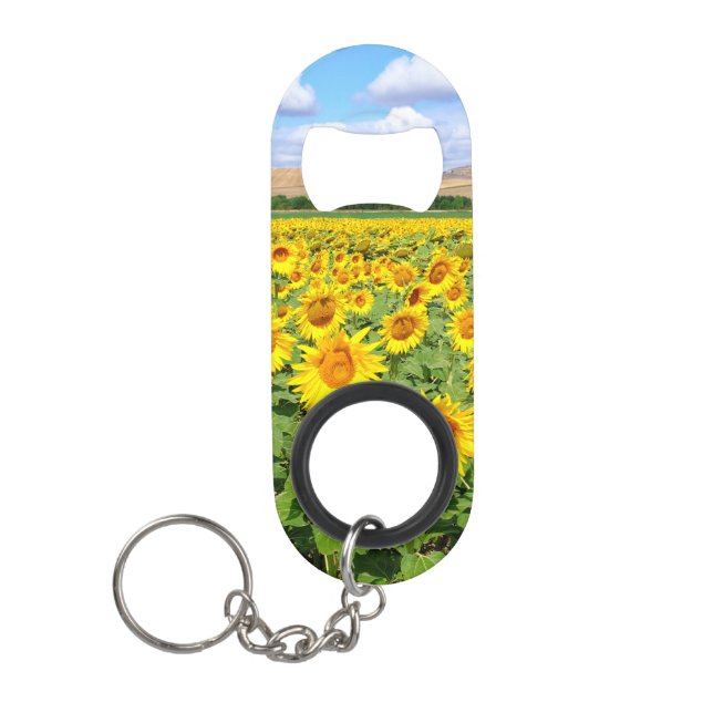 Porte-clé Décapsuleur Terrain de tournesol (Devant)