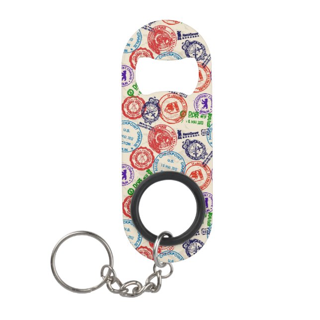 Porte-clé Décapsuleur Texture avec de vrais timbres (Devant)
