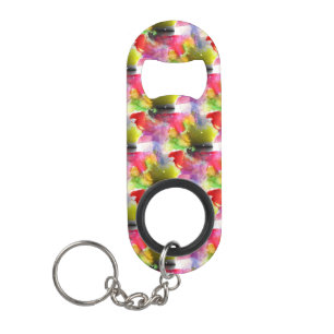 Porte-clé Décapsuleur Texture de conception rouge, aquarelle jaune