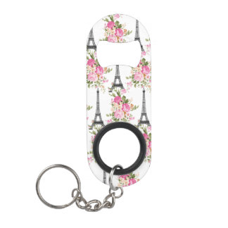 Porte-clé Décapsuleur Tour Eiffel floral