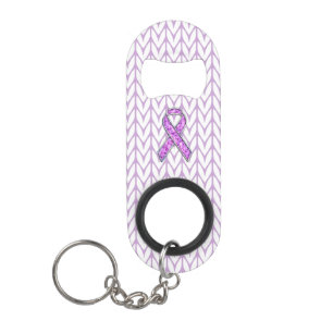 Porte-clé Décapsuleur Tricot de sensibilisation au ruban rose cristal