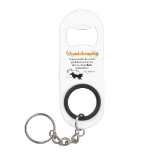 Porte-clé Décapsuleur Une bonne tête de skunky et un bon coeur de skunky