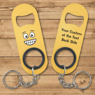 Porte-clé Décapsuleur Visage souriant aux yeux ouverts