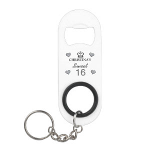 Porte-clé Décapsuleur Votre Nom Sweet sixteen En Diamants