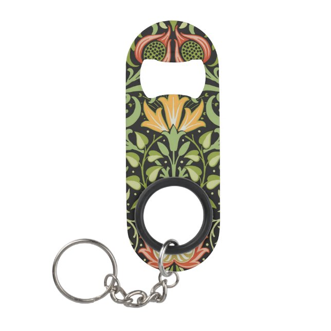 Porte-clé Décapsuleur William Morris Conception botanique florale persan (Devant)