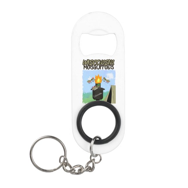 Porte-clé Décapsuleur Wisconsin Mosquitoes Cartoon (Devant)