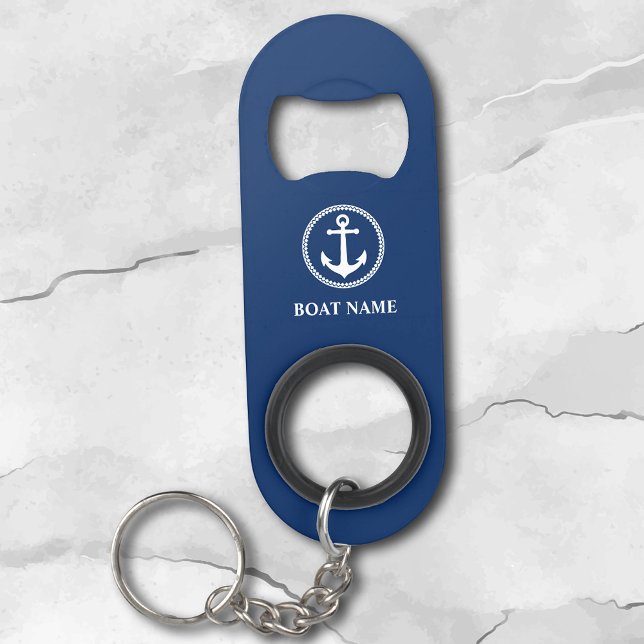 Porte-clé Décapsuleur Your Boat Name Sea Anchor Blue (Créateur téléchargé)