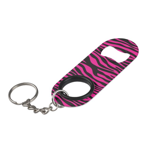 Porte-clé Décapsuleur Zèbre rose (Devant Angle)
