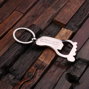 Porte - clé en acier formé par pied gravé