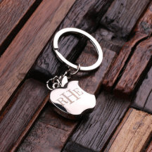 Porte - clé en acier Monogramme classique en forme