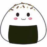 Porte-clé Photo Sculpture Boule de riz de Kawaii "Onigiri" avec des<br><div class="desc">Une boule de riz mignonne avec des écrimages.</div>