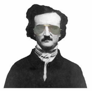 Porte-clé Photo Sculpture Edgar Allan Poe en lunettes de soleil