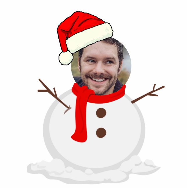 Porte-clé Photo Sculpture Personnalisé Noël drôle visage Porte - clé photo (Devant)