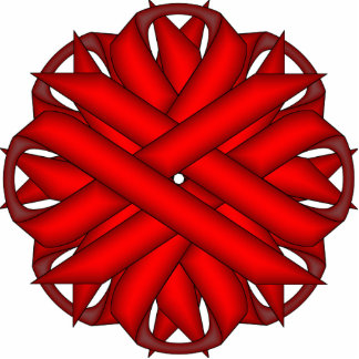 Porte-clé Photo Sculpture Ruban de fleurs rouges par Kenneth Yoncich