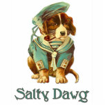 Porte-clé Photo Sculpture Salty Dawg<br><div class="desc">Un design vintage enchanteur avec un chien Beagle en tenue Sailor et le texte ci-dessous dit...  Salty Dawg. Merveilleuse idée cadeau pour les amateurs de voile ou de voile.</div>