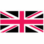 Porte-clé Photo Sculpture Union Jack ~ Noir et blanc rose chaud<br><div class="desc">Il s'agit d'une découpe en acrylique de n'importe quelle chose offerte, une épingle, une porte-clé, un ornement, un aimant ou une sculpture et certains d'entre eux dans différentes tailles. Ils peuvent être des ornements d'arbres, des charmes de porte-monnaie, ou portés à travers une boucle de ceinture. Même accroché à votre...</div>