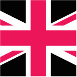 Porte-clé Photo Sculpture Union Jack ~ Noir et blanc rose chaud<br><div class="desc">Il s'agit d'une découpe en acrylique de n'importe quelle chose offerte, une épingle, une porte-clé, un ornement, un aimant ou une sculpture et certains d'entre eux dans différentes tailles. Ils peuvent être des ornements d'arbres, des charmes de porte-monnaie, ou portés à travers une boucle de ceinture. Même accroché à votre...</div>