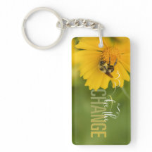 Porte-clé rectangulaire en acrylique « Bee the Cha