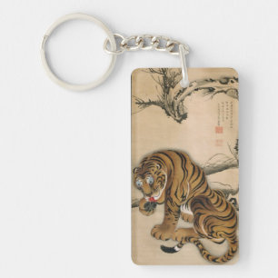 Porte-clefs 虎図, tigre de 若冲, Jakuchū, art du Japon