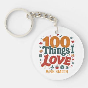 Porte-clefs 100 choses que j'aime" Design - Unique et personna
