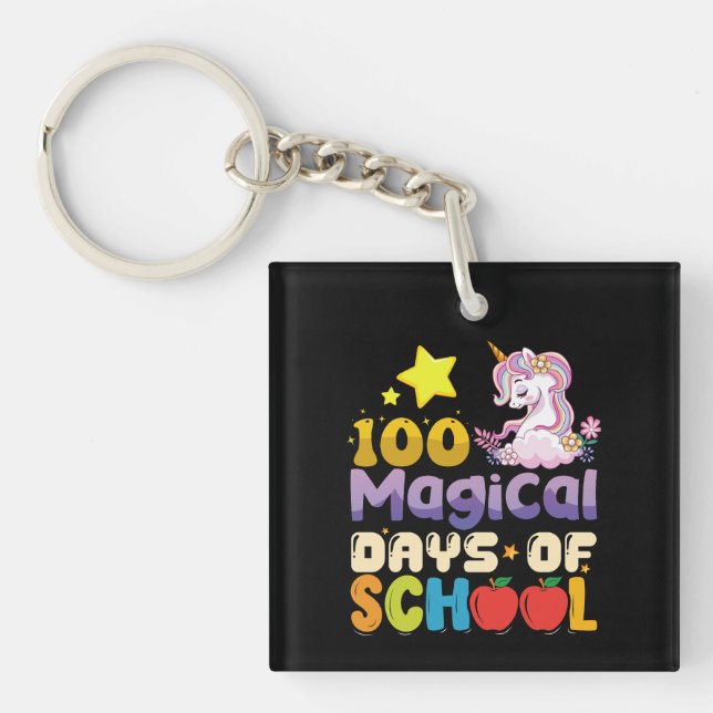 Porte-clefs 100 Jours Magiques D'école Licorne Professeur (Devant)