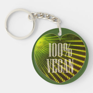 Porte-clefs 100% Vegan - Motivant Slogan Coeur Vert