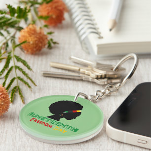 Porte-clefs 11ème juin/ Journée de la liberté/Fille afro