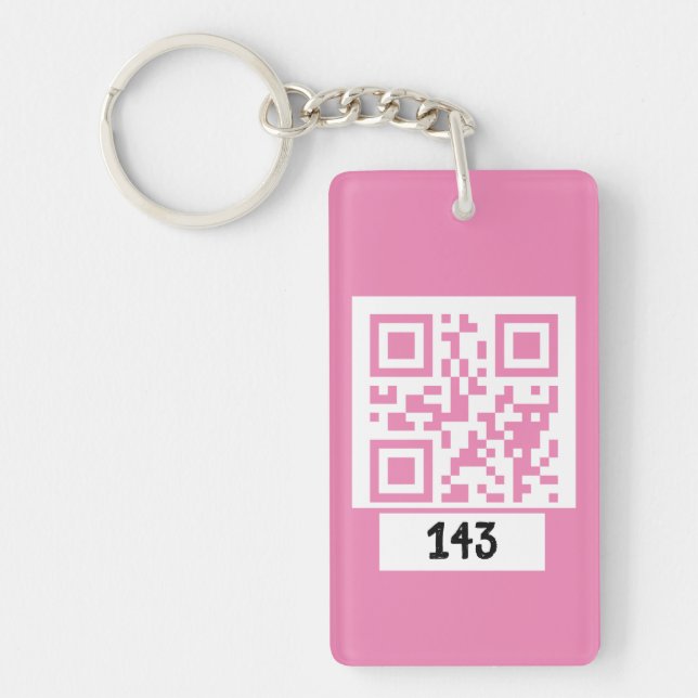 Porte-clefs 143 message secret de code QR, décodez-le, dites-l (Devant)