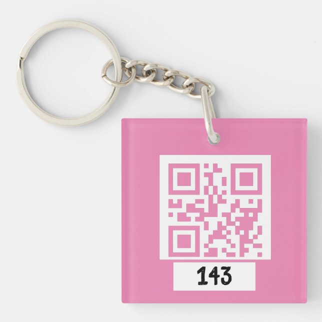 Porte-clefs 143 message secret de code QR, décodez-le, dites-l (Devant)