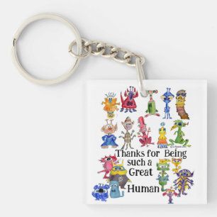Porte-clefs 18 dessins animés drôles d'aliens expriment leur g