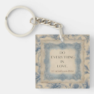 Porte-clefs 1 Corinthiens 16:14 Faites Tout avec Amour Vintage