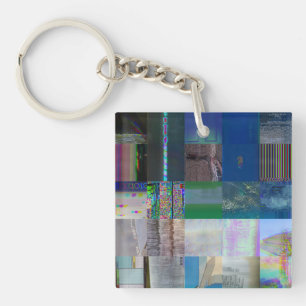 Porte-clefs 1C9984DA Glitch Art Distorsion Numérique Vaporwave
