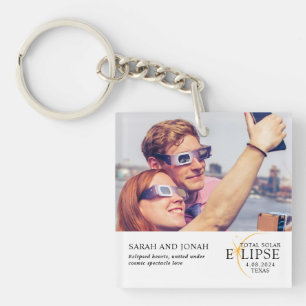 Porte-clefs 2024 Cadeaux photo total Éclipse solaire Couples