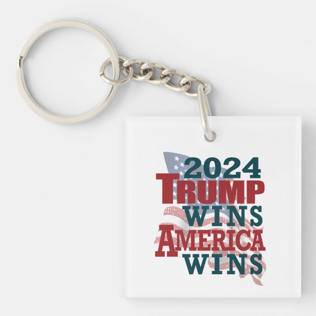 Porte-clefs 2024 Trump gagne - l'Amérique gagne (Devant)