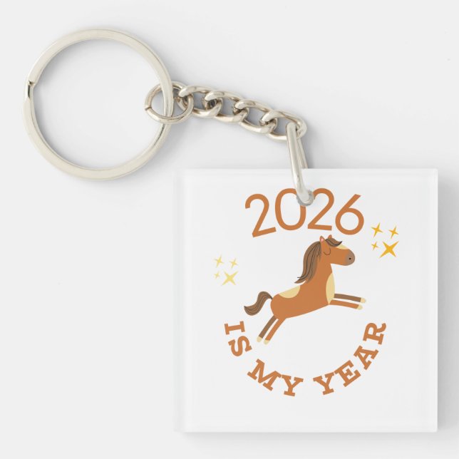 Porte-clefs 2026 Is My Year Cute Year of the Horse (Devant)