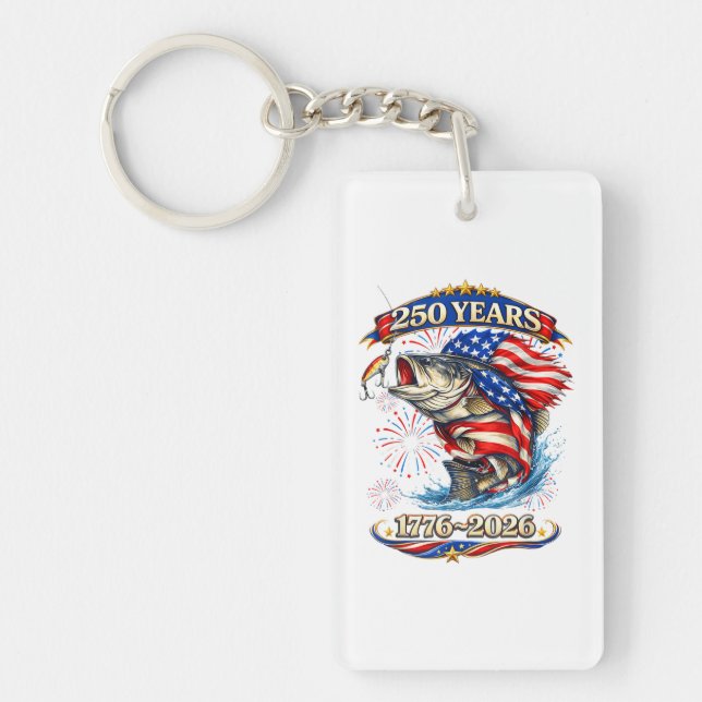 Porte-clefs 250 Ans 1776-2026 Pêche à la truite  (Devant)